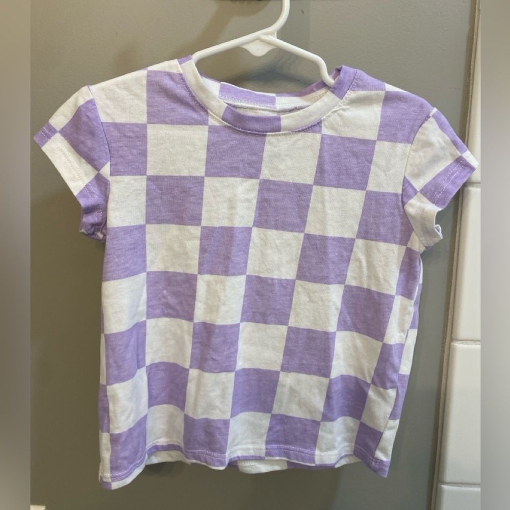 Grayson Social Purple and White Checkered Shirt / Size XS (4-5) / VGUC